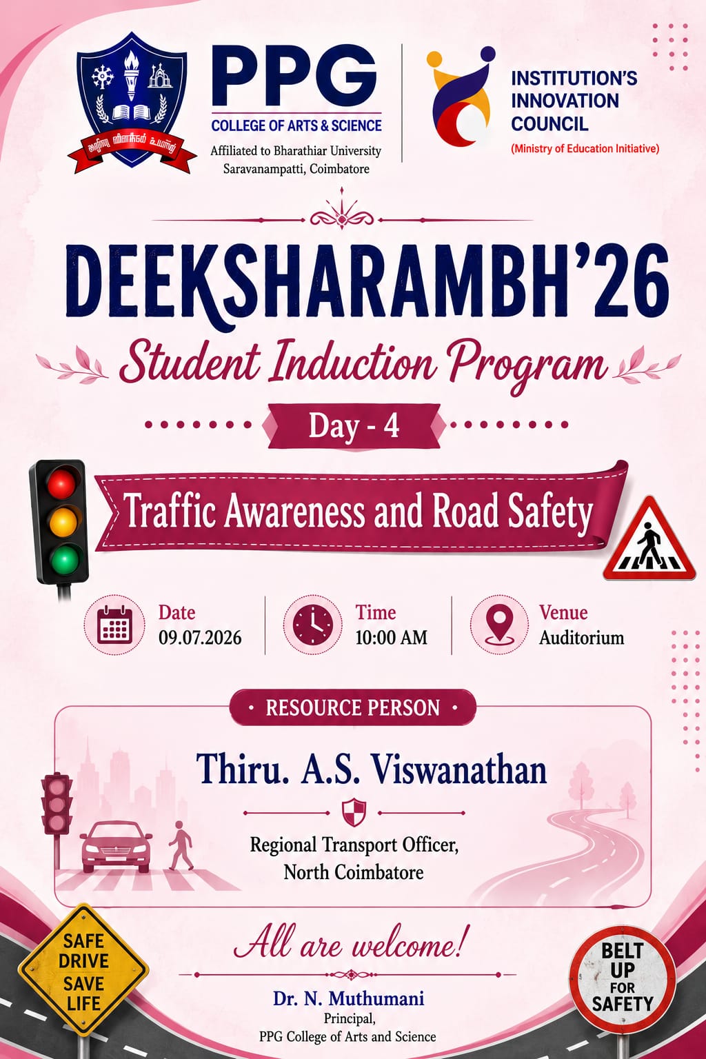 Traffic Awareness and Road Safety Deeksharambh 26 Student Induction Programme